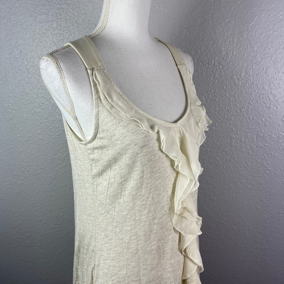 Women's Kenar - off white tank top with ruffle detail size Larg - Picture 7 of 10